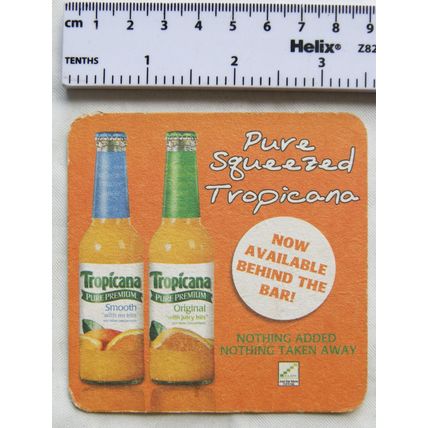 Vintage Beer Mat - pure squeezed Tropicana