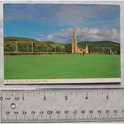 1975 postcard St Johns Church, St Johns, Isle of Man