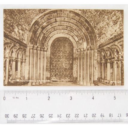vintage postcard North Door Southwell Cathedral