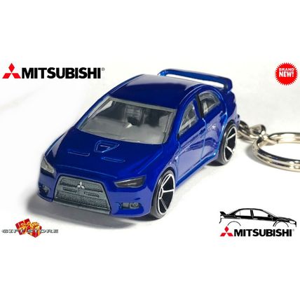 VERY RARE KEYCHAIN BLUE MITSUBISHI LANCER