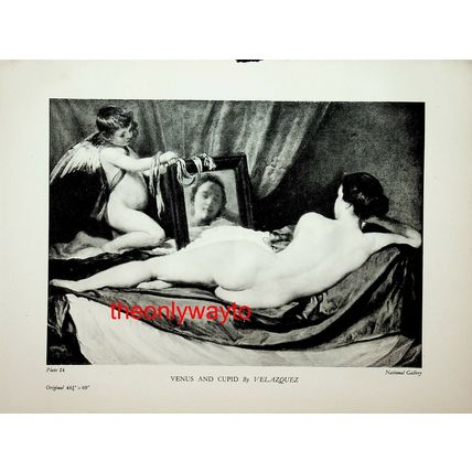 Venus And Cupid & Old Woman Frying Eggs, Velasquez, Book Illustration, 1946