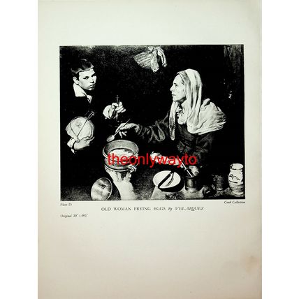 Venus And Cupid & Old Woman Frying Eggs, Velasquez, Book Illustration, 1946
