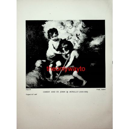 Christ And St John, Murillo & Gardens Villa Medici, Book Illustration, 1946