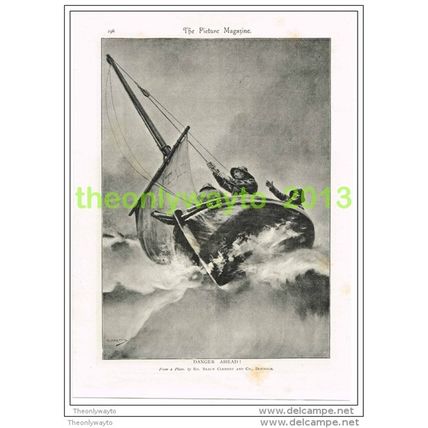DANGER AHEAD, Book Illustration c1895