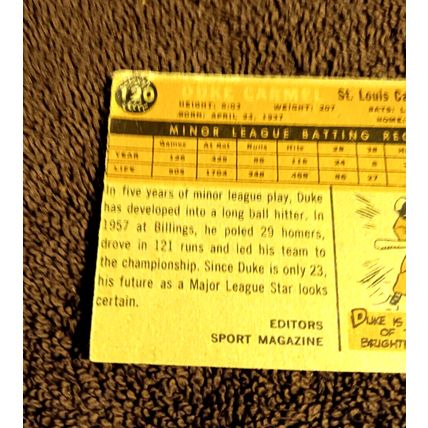 1960 Topps # 137 RC Duke Carmel St Louis Cardinals First Base 3.0 VG Condition