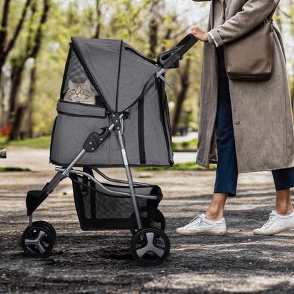 Monibloom 3 Wheels Pet Dog Cat Stroller for Small Medium Dogs and Cats, Lightwei