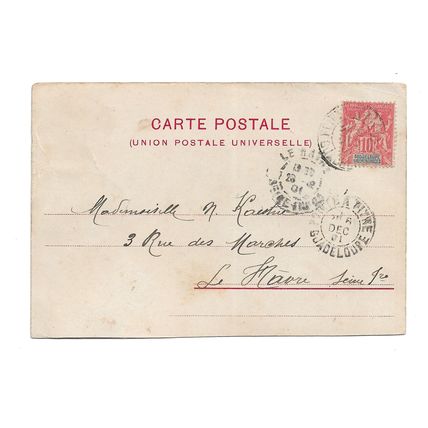 Postcard Curaçao Dutch Antilles quarantine station undivided back posted 1901