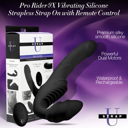 Pro Rider 9X Vibrating Silicone Strapless Strap On w Remote Control Pegging Vibe