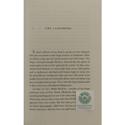 KILLERS OF THE FLOWER MOON OSAGE MURDERS AND THE BIRTH OF THE FBI by DAVID GRANN
