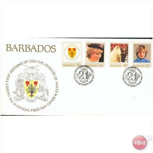 Barbados FDC 1982 - SG 705-708 - Lady Diana 21st Birthday