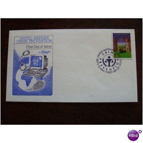 United Nations 1990 Crime Prevention First Day Covers