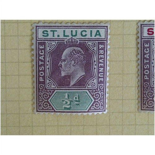 St Lucia KEVII 1902 ½d Dull Purple & Green Wmk Crown CA Mounted Mint MM SG 58