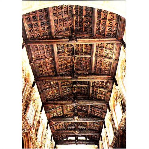 Colour PostCard - Nave Roof Martock Parish Church, Somerset