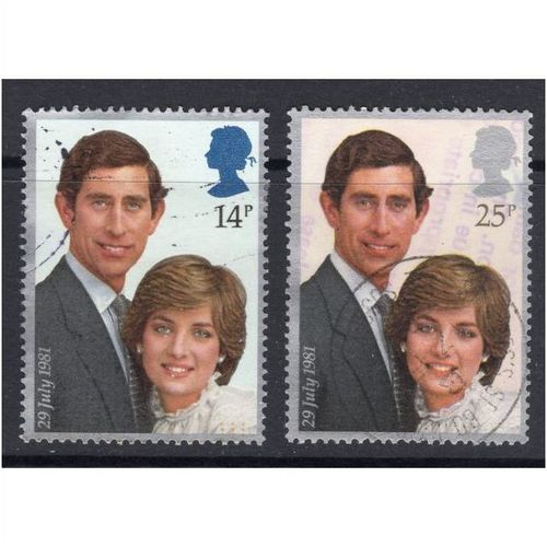 Great Britain 1981 Royal Wedding Diana & Charles Used SG 1160-1161 postage stamp