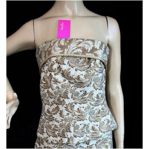 Karen Millen Cream Gold Bustier Corset Top Size 12 New with tag