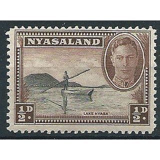 Nyasaland 1945 SG144 1/2d Black & Chocolate Mounted Mint ... .