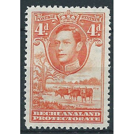 Bechuanaland 1938 SG123 4d Orange Mounted Mint.. .
