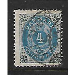 DENMARK 1875 4 ORE BLUE AND GREY SG 81 M / MINT#