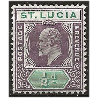 St Lucia 1902 SG58 1/2d Dull Purple & Green Mounted Mint . ..