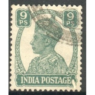 India 1940 - SG 267 - KGV1 9p green - used 3