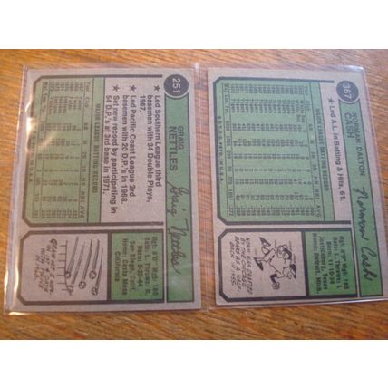 1974 Topps, 2-Nice Cards, #367 Norm Cash, #251 Graig Nettles