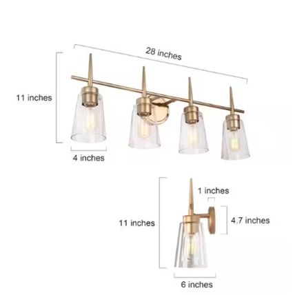 LNC Modern Brass Gold French Farmhouse 5-Lt Vintage Candlestick Chandelier
