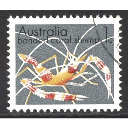 AUSTRALIA 1973: MARINE LIFE DEFINITIVES - 1c CORAL SHRIMP USED (G3)