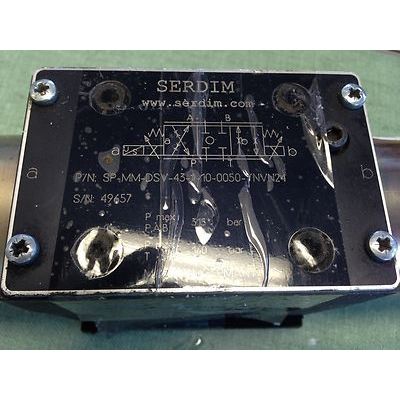 NEW SERDIM SP-MM-DSV-43-1-10-0050-YNVN24 HYDRAULIC SOLENOID VALVE,12VDC,2.4A,TA