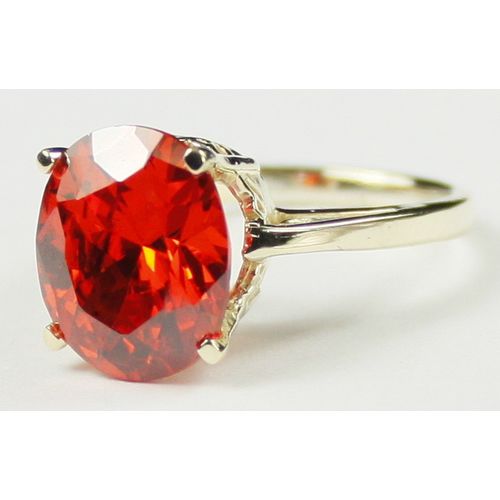 Padparadsha CZ, 10KY Gold Ring, R055