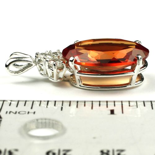 Padparadscha CZ, 925 Sterling Silver Pendant, SP016