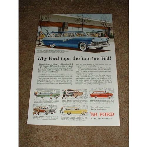 1956 Ford Wagons Ad, Parklane Squire Ranch +!