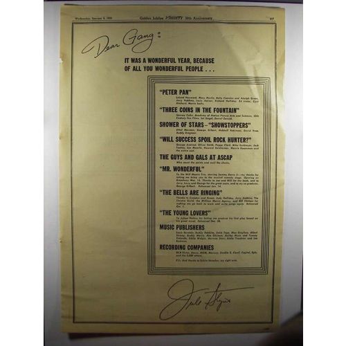 1956 Julie Styne Ad - Variety 50th Anniversary