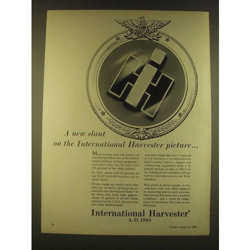 1963 International Harvester Ad - A new slant