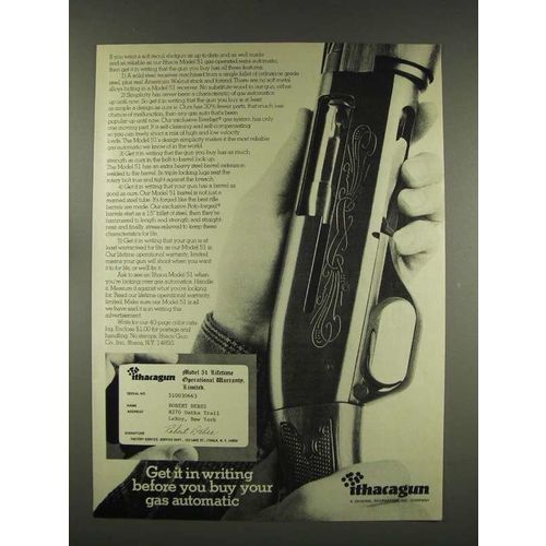 1976 Ithaca Gun Model 51 Shotgun Ad
