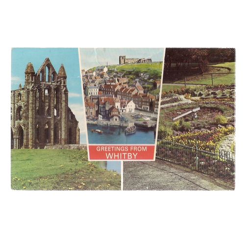 WHITBY, Yorkshire .multi-view .. vintage unused postcard by Dennis & Sons =