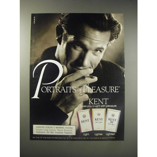1990 Kent Cigarettes Ad - Portraits of Pleasure