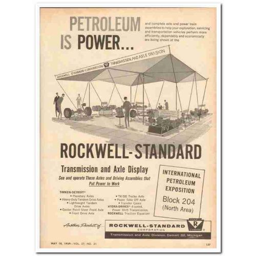 ROCKWELL-STANDARD CORP 1959 Power transmission axle truck vintage ad
