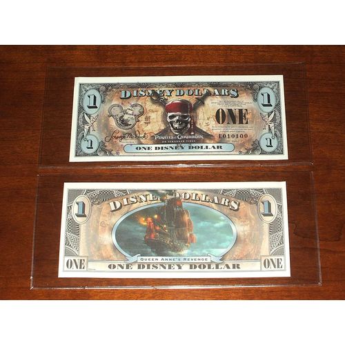 2011 DISNEY DOLLAR - $1. Mint Condition - Pirates of the Caribbean - "E" Series