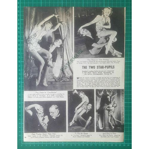 X1007) Royal Opera House Stockholm George Ge Brita Appelgren Rhodin Ballet 1944