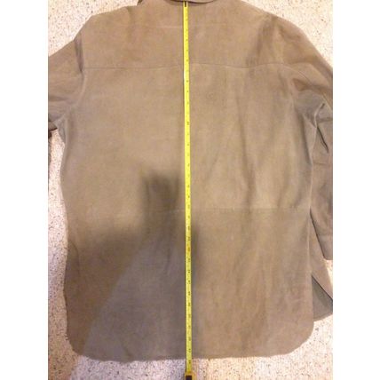 Genuine Leather Men's Jacket Coat Blazer Size 44 Beige Brown Luxurious