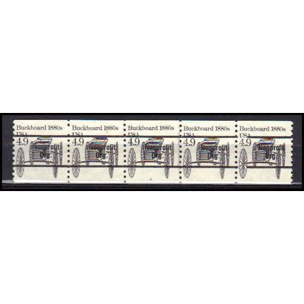 2124a 4.9c Buckboard Fine MNH Dry Gum PNC 2/5 Gap 1R X0368