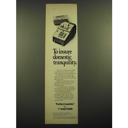 1968 Victor Tallymaster Advertisement - To insure domestic tranquility