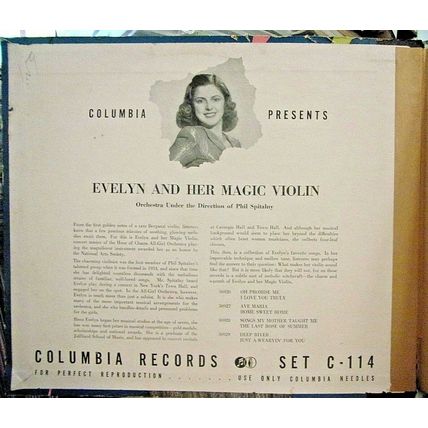 Evelyn and Her Magic Violin-10" 4 LPs-1947-EX/VG. *Columbia C-114