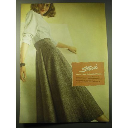 1948 Stroock Skirt Advertisement - Stroock America's Most Distinguished Woolens