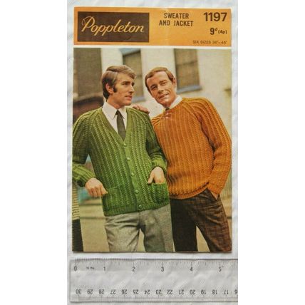 Vintage: Richard Poppleton 1197 sweater and jacket, chunky, 36-46 inch chest