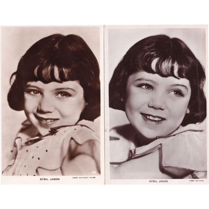 Sybil Jason Child Hollywood Film Star 2x RPC Postcard s