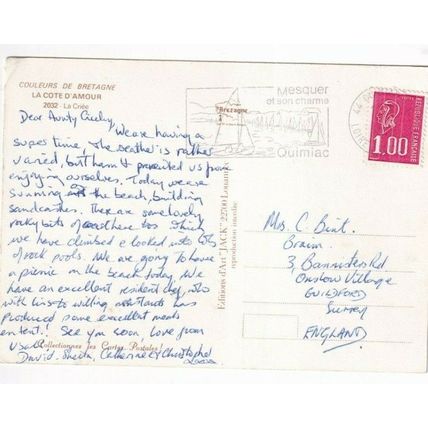 La Criee Bretagne France Postcard posted 1977 corner crease