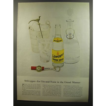 1953 Schweppes Tonic Water Ad - Schweppes - Gin-and-Tonic in the Grand Manner