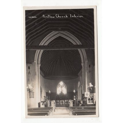 Church Interior Pentlow Postcard RP Essex 123650