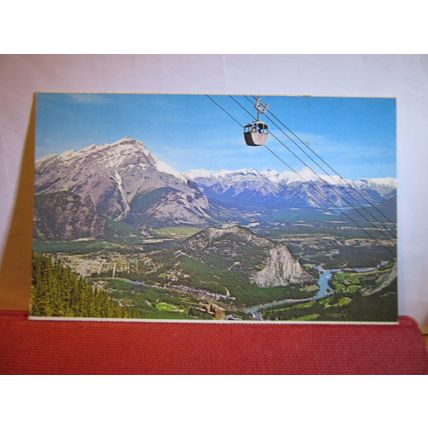 BANFF TOWNSHIP FROM SULPHUR MOUNTAIN, ALBERTA, Canada used postcard 1988 pm #